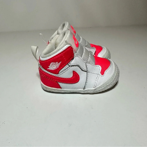 Nike Air Jordan 1 Crib Bootie Racer Pink White AT3745-116 Baby Toddler Size 2C - Picture 1 of 7